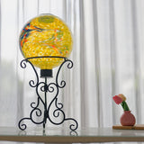 YELENEW 12" Black Metal Gazing Ball Stand for 10-12 Inch Glass Gazing Ball