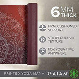Gaiam Yoga Mat - Premium 6mm Print Extra Thick Non Slip Exercise & Fitness Mat for All Types of Yoga, Pilates & Floor Workouts (68"L x 24"W x 6mm Thick)
