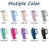 Elemtansy Personalized 40 Oz Tumbler with Handle and Straw, Custom Cup with Name & Birth Flower, Stainless Steel Travel Coffee Tumbler,Personalized Christmas Birthday Gifts for Women, Teen Girls