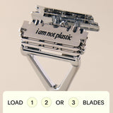 Leaf Shave | Leaf Razor, Gold - All-Metal, Eco-Friendly Shaver for Women & Men; Includes 10 Stainless Steel Single-Edge Blades; Recommended for Head Shaving and Leg Shaving