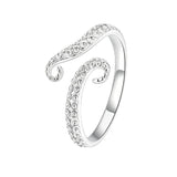 BISAER Adjustable Octopus Ring Stackable Silver Rings For Women Non Tarnish