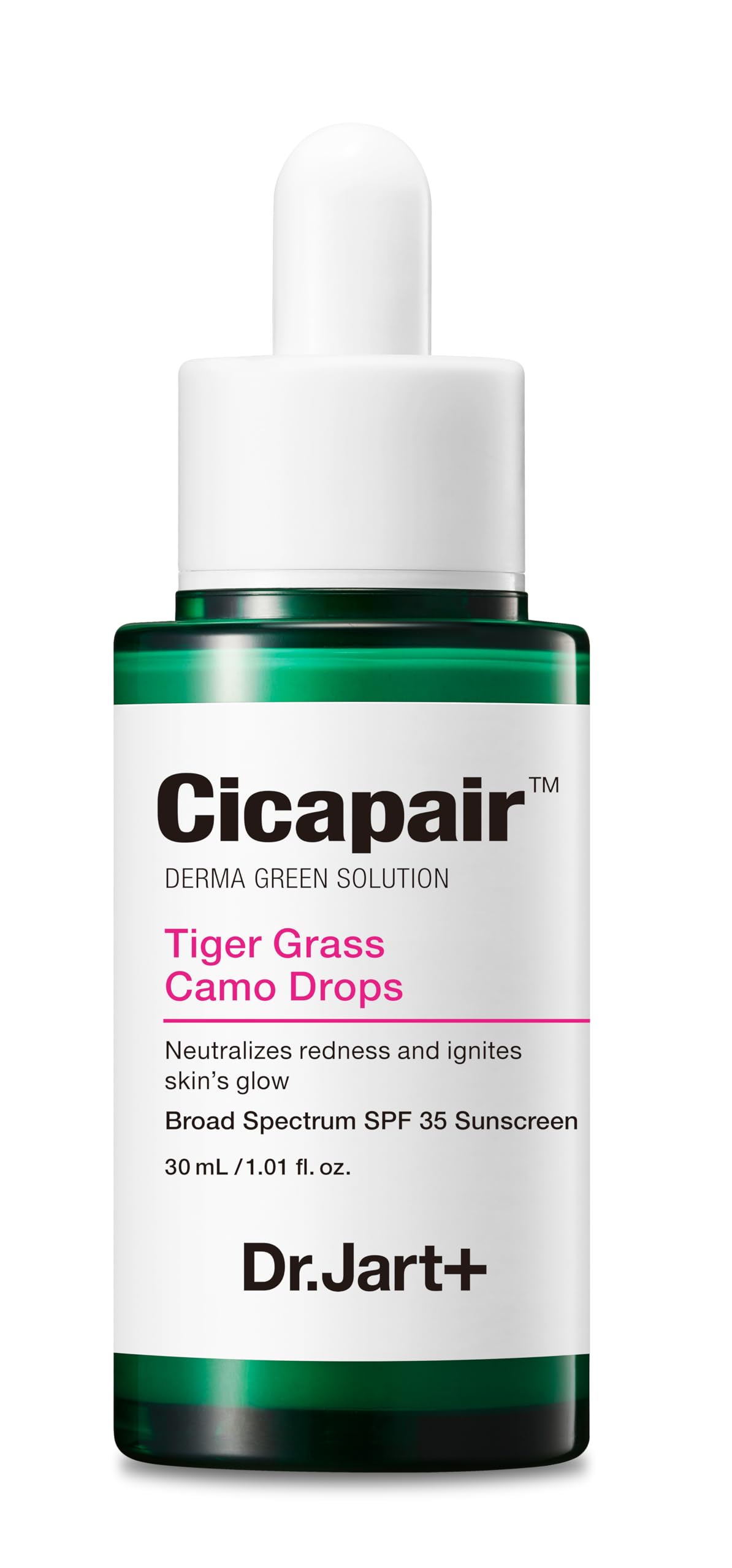 Dr.Jart+ Cicapair™ Tiger Grass Camo Drops Tinted Face Serum SPF 35 with Centella Asiatica | cc cream | Korean Skin Care, 1.01 Fl Oz