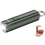 Blukar Rechargeable EDC Flashlight, Mini Keychain Flash Light with 3 Lighting Modes, Memory Function, Waterproof, Compact and Portable Pocket Light for Everyday Carry, Emergency,Camping-Gray