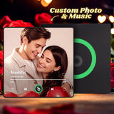Custom Music Fridge Magnet - Personalized Photo Christmas Magnets for Refrigerator - Spotify Plaque Plays Your Favorite Songs - Unique Xmas, Valentines, Anniversary & Birthday Gifts for Couples Family