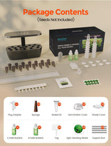 MG-15 Hydroponic Growing System Kits, Smart Indoor Garden with 24W Grow LED Light Full Spectrum, 15 Pods Herb Garden Planter Indoor Gardening for Gifts, Kitchen