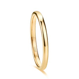 TRUMIUM 2mm 24K Gold Plated Tungsten Rings for Women Plain Thin High Polish Engagement Wedding Band Size 8