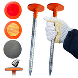 WANSRUYI Rebar Survey Marker Stakes, 12 Inch Long - 1.35 LB Heavy Duty, Hi-Vis Orange (2 Pack) Building line Marker Posts are Suitable for Paving Stones, Gardens, Lawn Edges, and Weed barriers