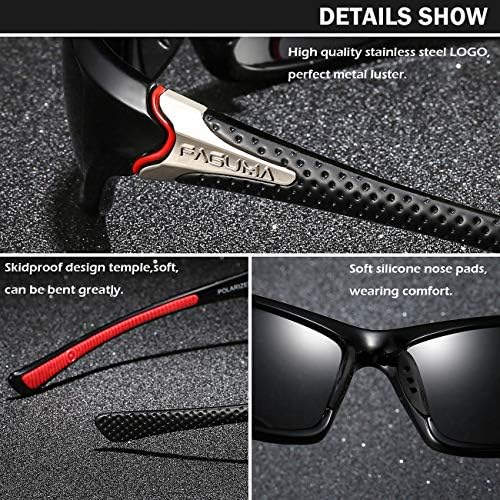 FAGUMA Sports Polarized Sunglasses For Men Cycling Driving Fishing UV400 Protection