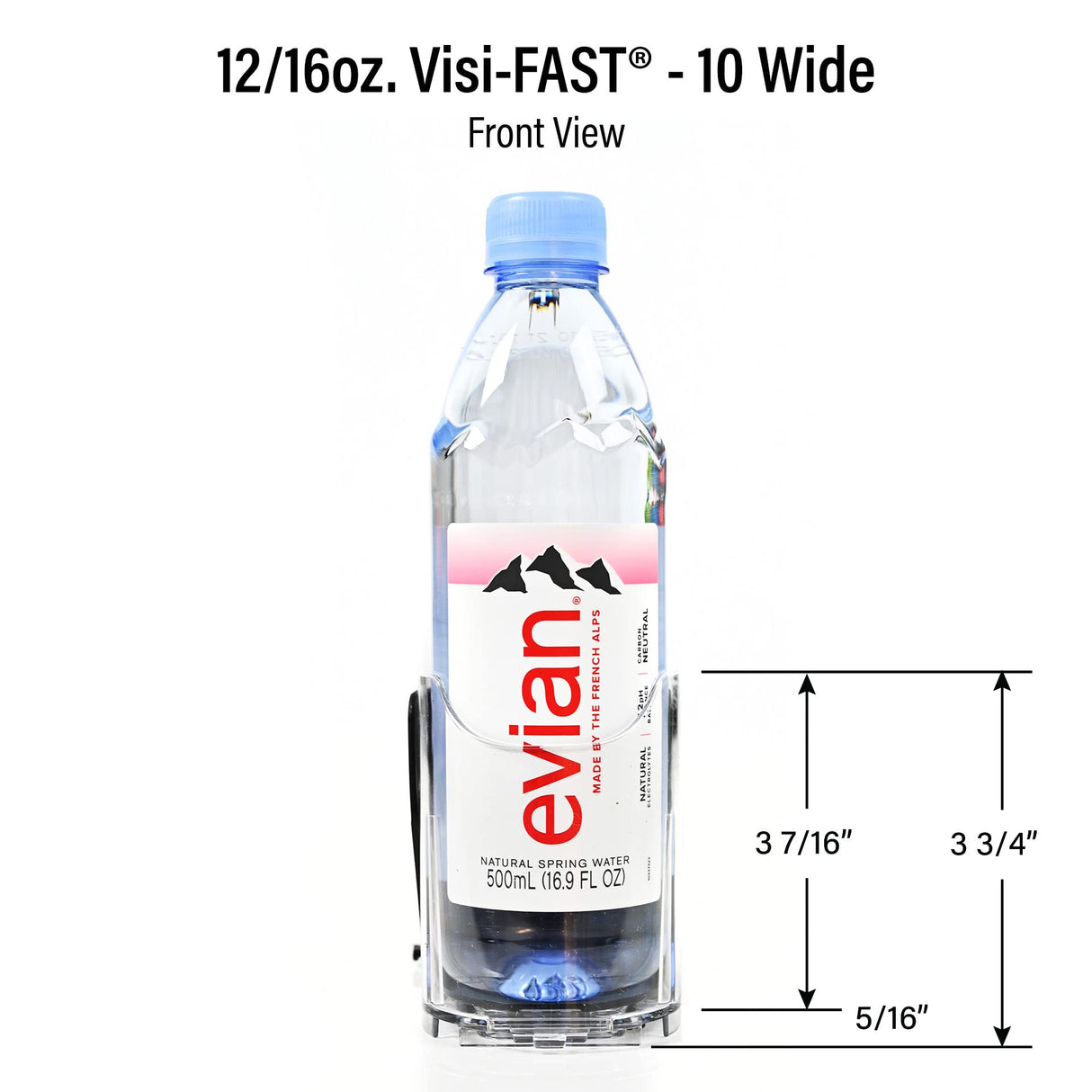 Display Technologies Visi-FAST Spring Push Drink Dispenser, Refrigerator Organizers and Storage for 12/16 oz Beverages, Bottles, and Cans, Drink Dispenser for Fridge, Commercial and Home, (Pack of 1)