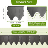 38PCS Garden Edging Border - 20FT Sturdy Landscape Flower Bed Lawn Edging Borders, Plastic Decorative Garden Fence Landscape Border, Interlocking Design for Patio Yard Pathway Sidewalk