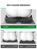 Medisana Seat Cushion - SC 100 Memory Foam Seat Cushions for Office Chairs, Car Seat, Wheelchair - Sciatica & Tailbone & Coccyx Pain Relief Pillow for Driver Sedentary People