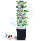 JPWDDWYT Hydroponics Tower Indoor Growing System Vertical Garden Planter Indoor Smart Garden Kit with Pump and Movable Water Tank Vegetable Plant Gift for Gardening Lover (35-Plants)