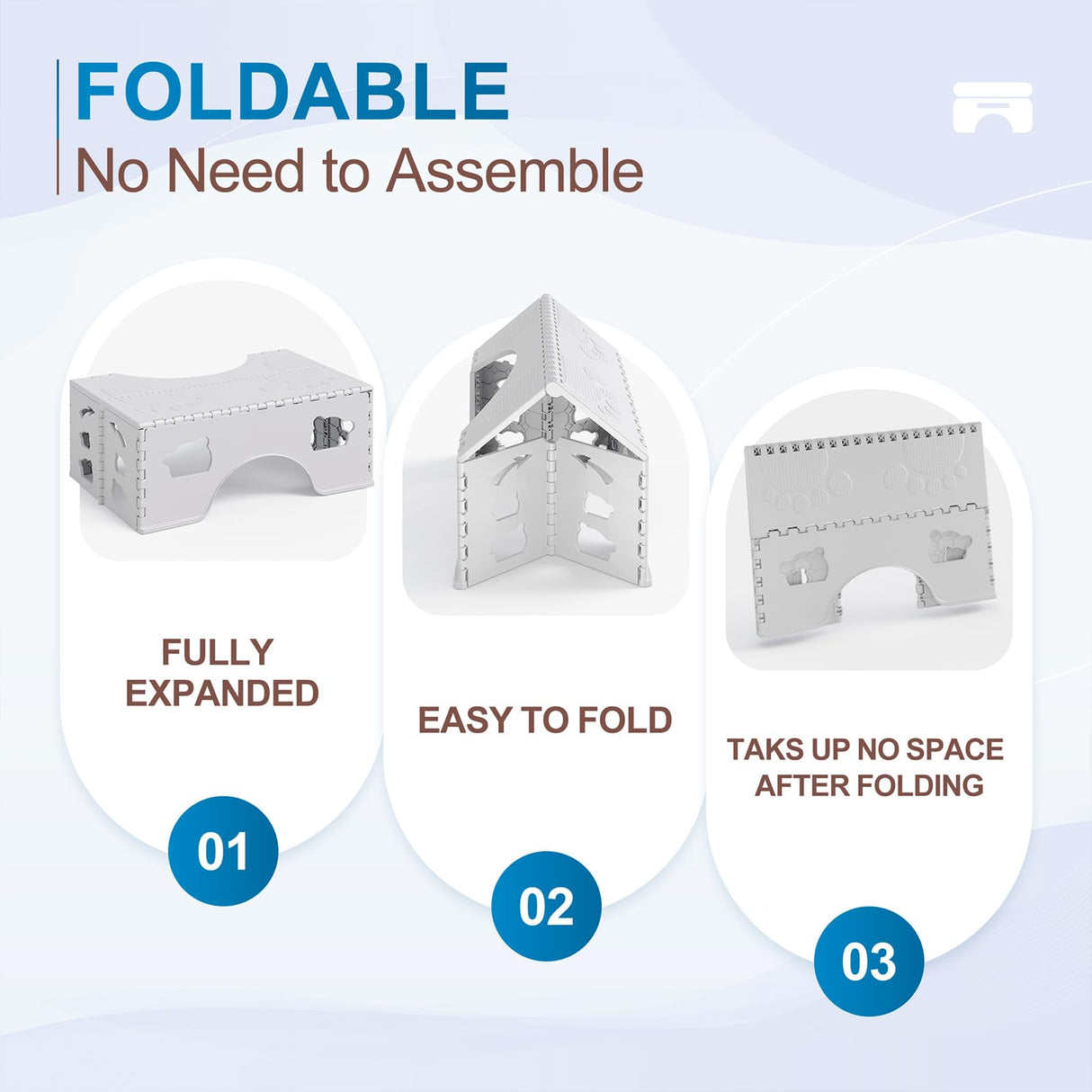 Foldable Toilet Stool Poop Stool Adult, Portable Squatting Potty for Travel Size, 7 Inch Toilet Stool Squat Adult, Collapsible Pooping Foot Stool for Bathroom, Toilet Step for Kids