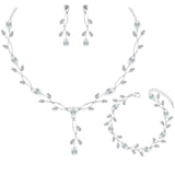 CSY Elegant Cubic Zirconia Bridal Jewelry Sets Wedding Birdes Bridesmaids