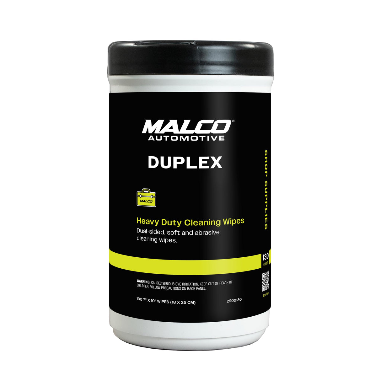 Malco Duplex Heavy Duty Cleaning Wipes for Home and Auto - Dual Sided Textured, Wet Wipe/Removes Grease, Tar, Paint, Oil, Dirt/No Residue/Safe for Hands/Made in USA (130 Wipes)