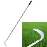 YEELOR Weeding Sickle, Serrated & Plain-Edged Combined Steel Scythe 51-Inch Adjustable Long Handle, Lightweight Long-Handled Garden Sickle Tool for Gardens, Yards, Fields & Overgrown Areas