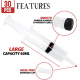 30 Pack Party Jello Shot Syringes - 2 oz Plastic Syringes for Jello Shots, Reusable for Halloween, Christmas, Thanksgiving Party Favors