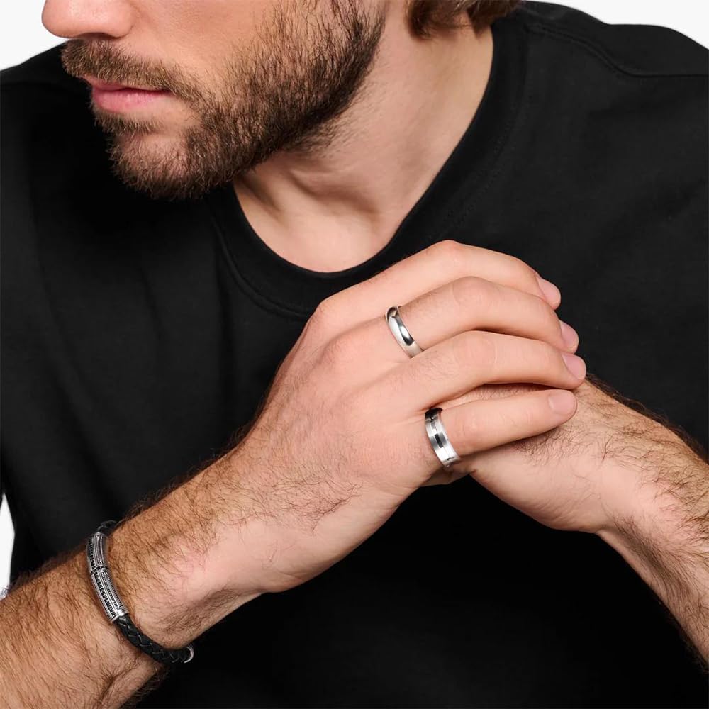 FIRAZIO 20PCS Silver Rings for Men Stainless Steel Rings 7-13