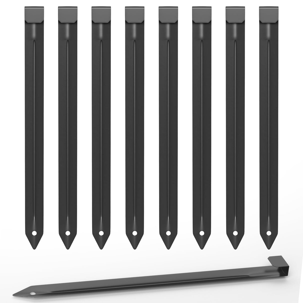 20Pcs Metal Landscape Edging Stakes, 10 Inch Garden Stakes Landscape Anchoring Spikes for Terrace Board, Landscape Edging Coil, Grass Barrier, Bender Board, Garden Liner, Black