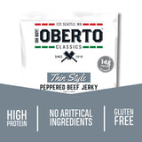 Oh Boy! Oberto Classics Thin Style Peppered Beef Jerky, 1.2 Ounce (Pack of 8)