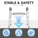 Raised Toilet Seat with Handles, 400lb Handicap Toilet Seat with Handles Over Toilet, Commode Chair with Adjustable Height & Width, Toilet Seat Risers for Seniors, Elderly, Handicap