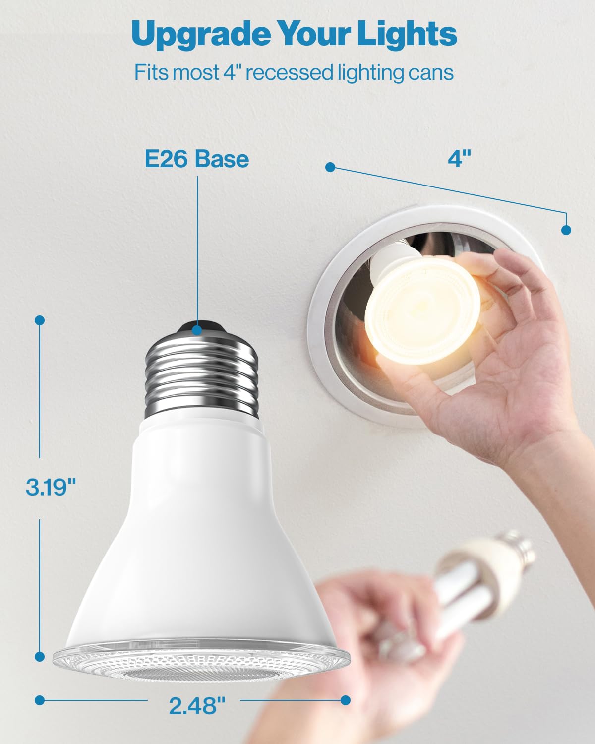 Sunco 10 Pack PAR20 LED Bulbs 50W Equivalent 7W Dimmable, CRI90 3000K Warm White 470 Lumens E26 Medium Base IP65 Waterproof Indoor Outdoor Home Residential Super Bright Wide Area Flood Light - UL