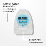REACH Ultraclean Dental Floss, Mint, Plaque Remover for Teeth, Shred Resistant, Waxed, Easy on Gums & Teeth, Mint, Oral Care, PFAS Free, for Adults & Kids, 6 Pack, 30 yd