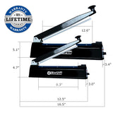 LinsnField Sealer Pro, 8-inch Impulse Heat Sealer, 2-mm Sealing Width Super Heavy Duty Bag Sealing Machine with Extra 2 Replacements,Black
