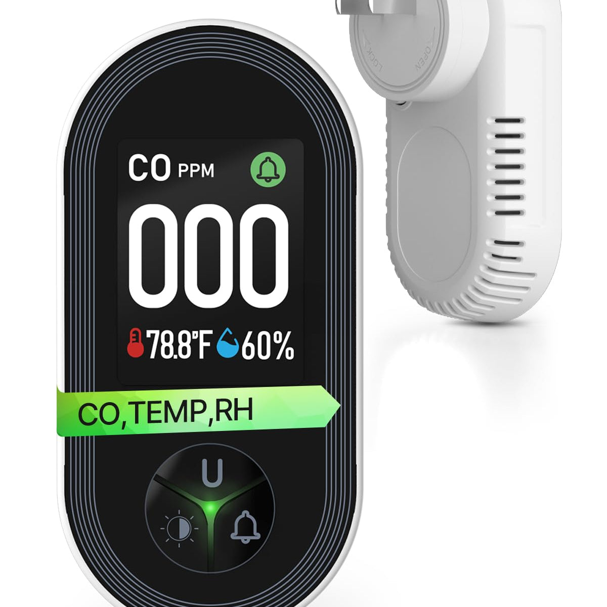 3IN1 Carbon Monoxide Detector Combination Plug in, CO Monitor with Tem ...