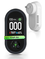 3IN1 Carbon Monoxide Detector Combination Plug in, CO Monitor with Temperature Humidity Sensor Built-in, Alarm Sound Warning for Kitchen/Garage/Fireplace/RV