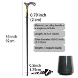 YIVIYAR Walking Cane for Men & Women & Seniors - 36.5 Inch Heavy Duty 500+ lbs Capacity, Ergonomic Handle, Decorative & Ornate Design, Gothic & Goth Elegant Matte Black & Gold Artistry, Metal Cane