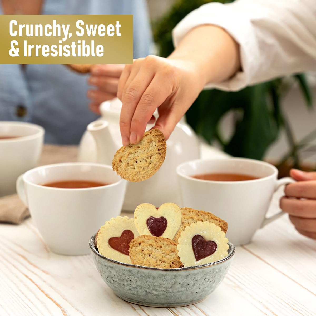 Assorted Italian Cookies Gift Box, 30+ Pieces Individually Wrapped Traditional Gourmet Cookies - 2Lb Square Tin with Authentic Premium Pastries for Holiday Gifting, Coffee Pairing, and Christmas Celebrations