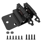 Chibery 3/8 Inch Inset Cabinet Hinges, 25 Pairs(50 Pack) Self Closing Flush Face Mount Hinges with Door Bumper, Variable Decorative Hardware for Bathroom, Furniture, Kitchen Cabinet Doors, Matte Black