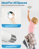 Sunco 6 Pack BR40 LED Light Bulbs, Indoor Flood Lights, Recessed Can Light Bulb, 1400 LM, 17W (100W Equivalent), 2700K Soft White, Dimmable, E26 Base, for Home, Bedroom, Kitchen UL