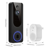 Cookedixo 1080P Wireless Video Doorbell Camera, Battery Powered Door Chime, Night Vision, 2-Way Audio, Smart AI Human Detection, Cloud Storage, Home Security Door Bell