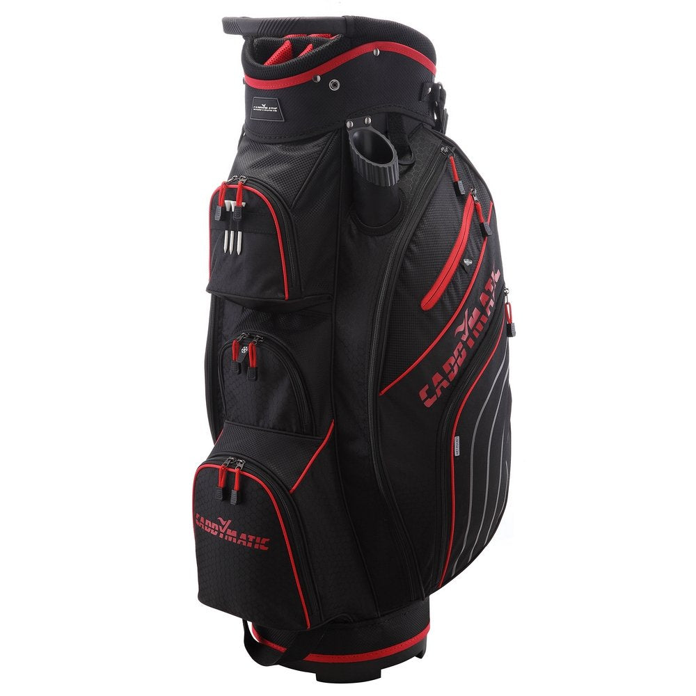 Caddymatic Golf Deluxe 14-Way Cart Bag Black/Red