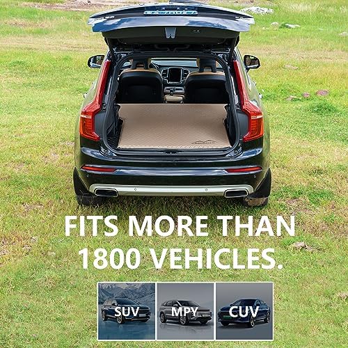 M KARMATER Self Inflating Car Sleeping Pad for Camping, Thick Memory Foam Car Camping Mattress with Pillow, 9.0 R-Value SUV Mattress Camping Bed Suitable for Car Travel, Hiking, Backpacking