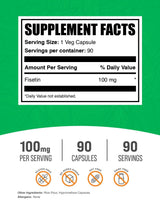 BulkSupplements.com Fisetin Capsules - Fisetin 100mg, Fisetin Supplement - Antioxidants Source, Vegan & Gluten Free, 1 Capsule per Serving, 90 Veg Capsules (Pack of 1)