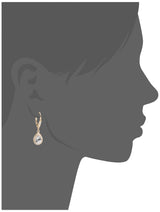 Anne Klein Gold Tone Cubic Zirconia Pear Shape Leverback Drop Earrings for Women – Clear CZ Pave Halo Dangle Earrings, Elegant Gold Fashion Jewelry