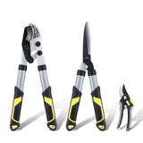 Colwelt Loppers Hedge Shears Garden Shears Set 3Pcs, Compact 17’’ Anvil Branch Cutter & Hedge Clippers & Garden Scissors, Shears Gardening Tools for Yard(Set for the bulk of light-to-moderate pruning)