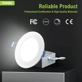 DAMINY 24 Pack 6 Inch LED Recessed Lighting with Junction Box,5CCT,Ultra-Thin Recessed Light,10W 1100LM, Dimmable Canless Wafer Ceiling Light, High Brightness