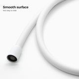 Vancoco PVC Smooth Shower Hose Flexible Anti-Twist 1.5M / 59 Inch with Brass Connections Universal Shower Head Hose Leak Proof White