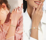 Wovanoo Tennis Bracelet for Women Cubic Zirconia Bracelets Adjustable Slider Bracelets Gold