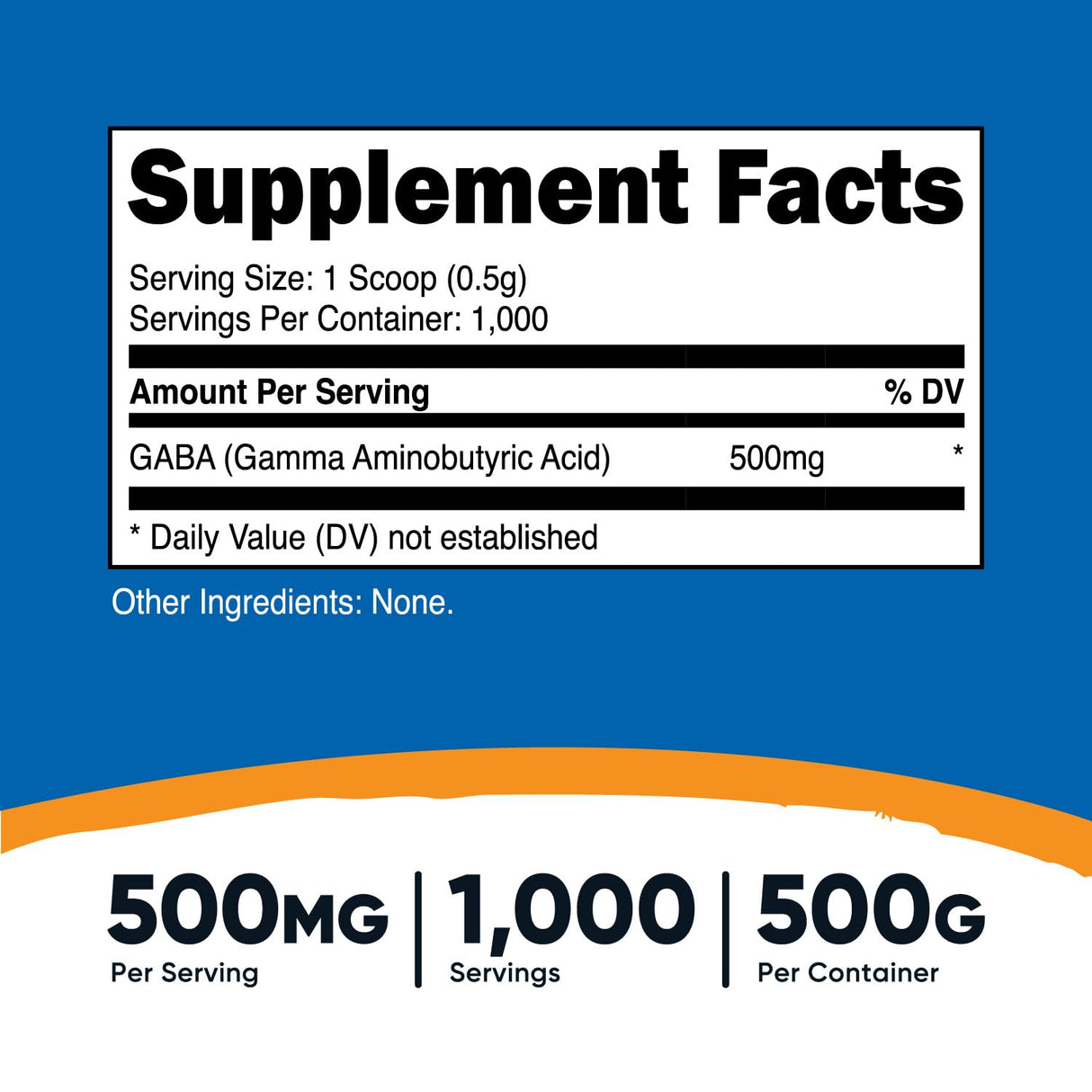 Nutricost Pure GABA 500G Powder (Gamma Aminobutyric Acid) (500 Grams/1.1 pounds)