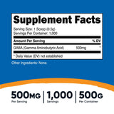 Nutricost Pure GABA 500G Powder (Gamma Aminobutyric Acid) (500 Grams/1.1 pounds)