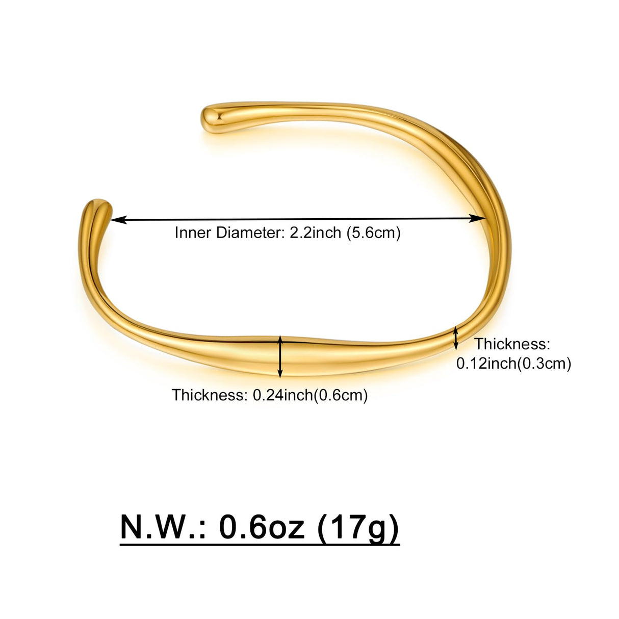 WOWORAMA Dainty Gold Cuff Bracelet for Women, Gold-Plated