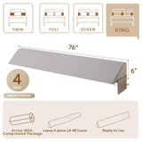 Bedluxe King Bed Wedge Pillow for Headboard, Wedge Pillow Headboard, Bed Gap Filler - Fill The Gap (0-7")(Gray, 76"x10"x6")