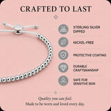 Lucky Feather 40th Birthday Gifts Women | Cute 14k Gold Dipped Beads Bracelet | Fabulous Forty Milestone Bracelet | 40th Birthday Bracelets For Women | Adjustable 7"- 8" Cord | 40 and fabulous Silver