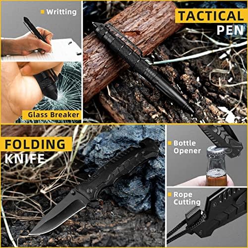 Gifts for Men Dad Husband - Fathers Day Anniversary Birthday Gifts Idea for Him Boyfriend Man - Survival Kit 14 in 1, Survival Gear and Equipment, Fishing Hunting Camping Accessories, Cool Gadgets