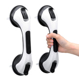 TAILI Shower Handles for Elderly Suction, 2 Pack 12 Inch Shower Grab Bars for Seniors, Grab Bars for Bathtubs and Showers, No Drilling Removable Safety Shower Grip, Black